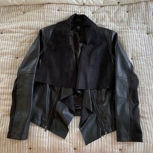 Faux Leather Jacket with removable lapel